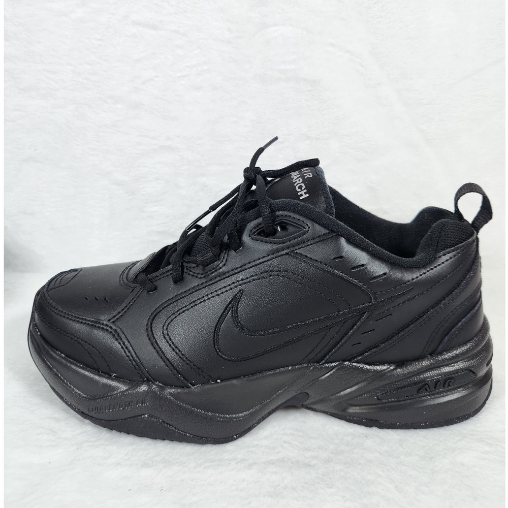 Nike Air Monarch IV Mens Size 9.5 Black Leather Athletic Shoes 415445 001